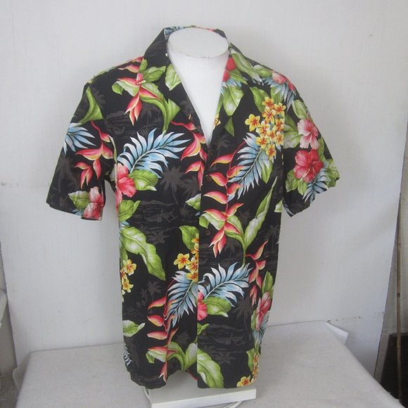 RJC Men Hawaiian camp shirt p2p 25 XL aloha luau tropical floral vintage flashy - Picture 4 of 8